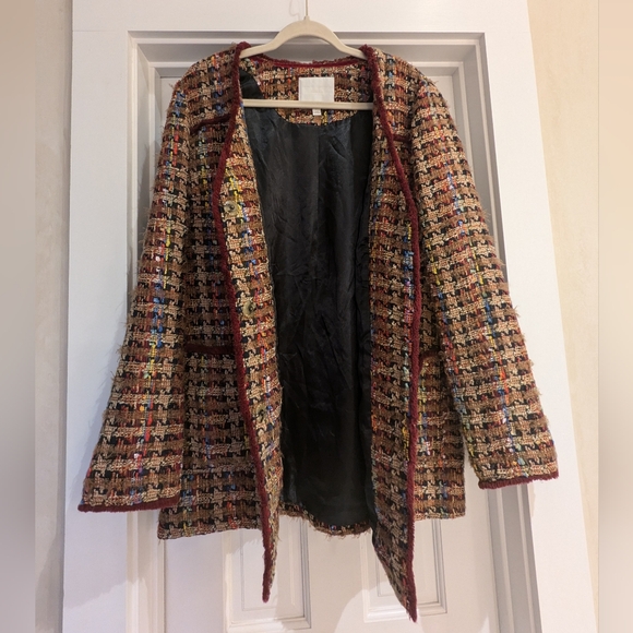 Anthropologie Ett Twa Tweed Coat L EUC - Picture 5 of 11